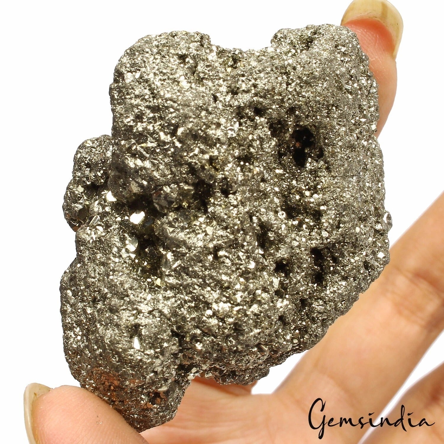 Natural Untreated Gold Pyrite Rough Uncut Cluster Specimen Crystal 148 Gram Gems