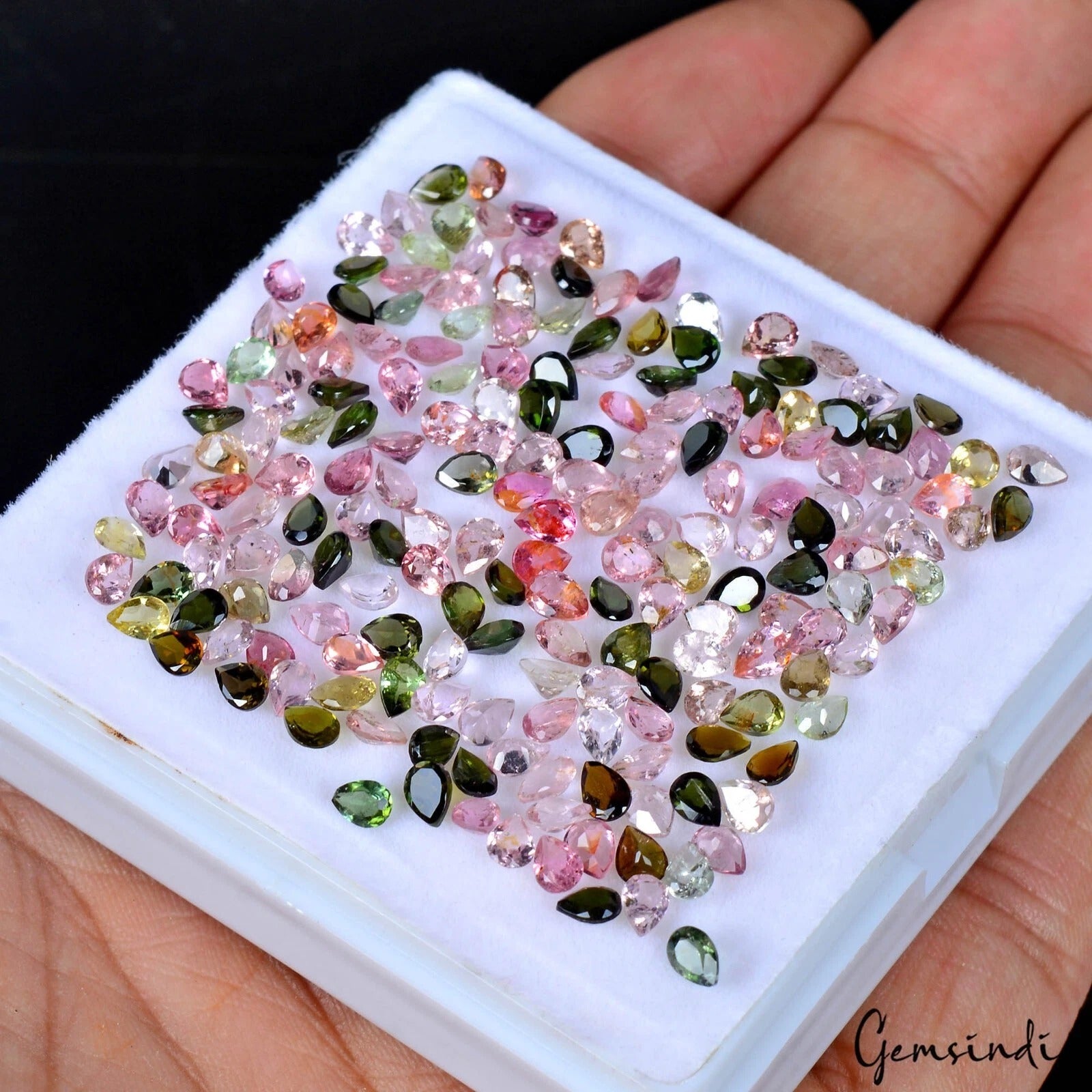 Tourmaline Lot, Loose Gemstone, Untreated, Multi Color — 197 Pieces, 4mm, 29.40 Ct