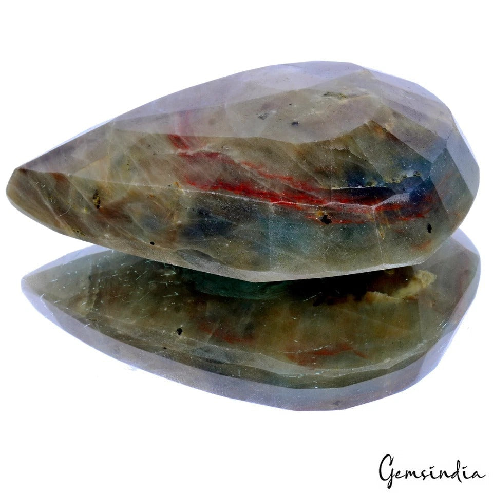 1020 Ct Natural Brown Untreated Sapphire w/Red Streaks Pear Cut Earth Mined Gem