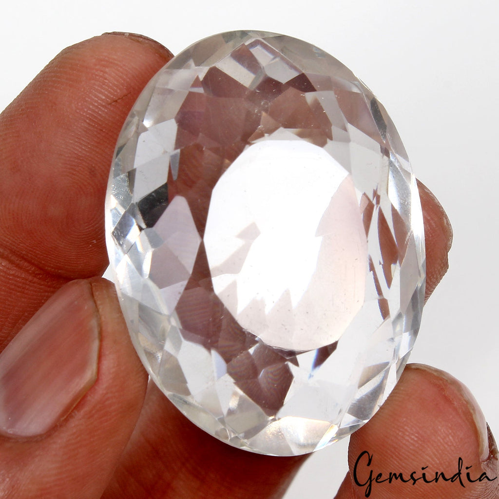 Certified 135Ct Natural Unheated Crystal White Quartz Oval Loose Gem For Pendant