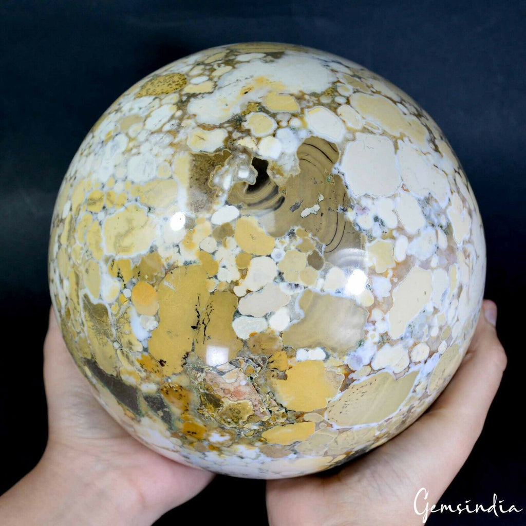 Big 9.4 Kg Natural Ocean Jasper Crystal Mineral Sphere Gemstone/Home Decor~7.5"