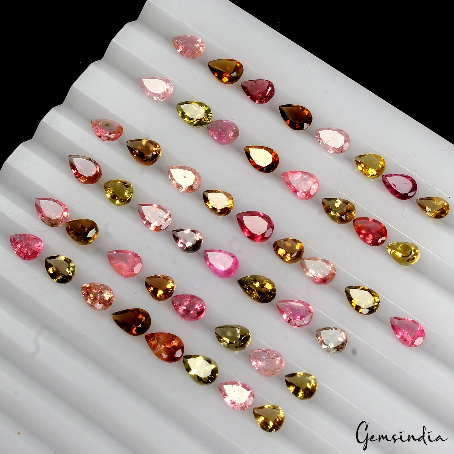 Tourmaline Loose Gemstone, Pear Cut Country of, Pink — 5mm to 6mm, 19.60 Ct, Mozambique