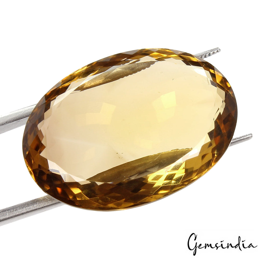 Oval Cut Natural Unheated Top Honey Color Citrine Brazil 37.90 Ct Loose Gemstone