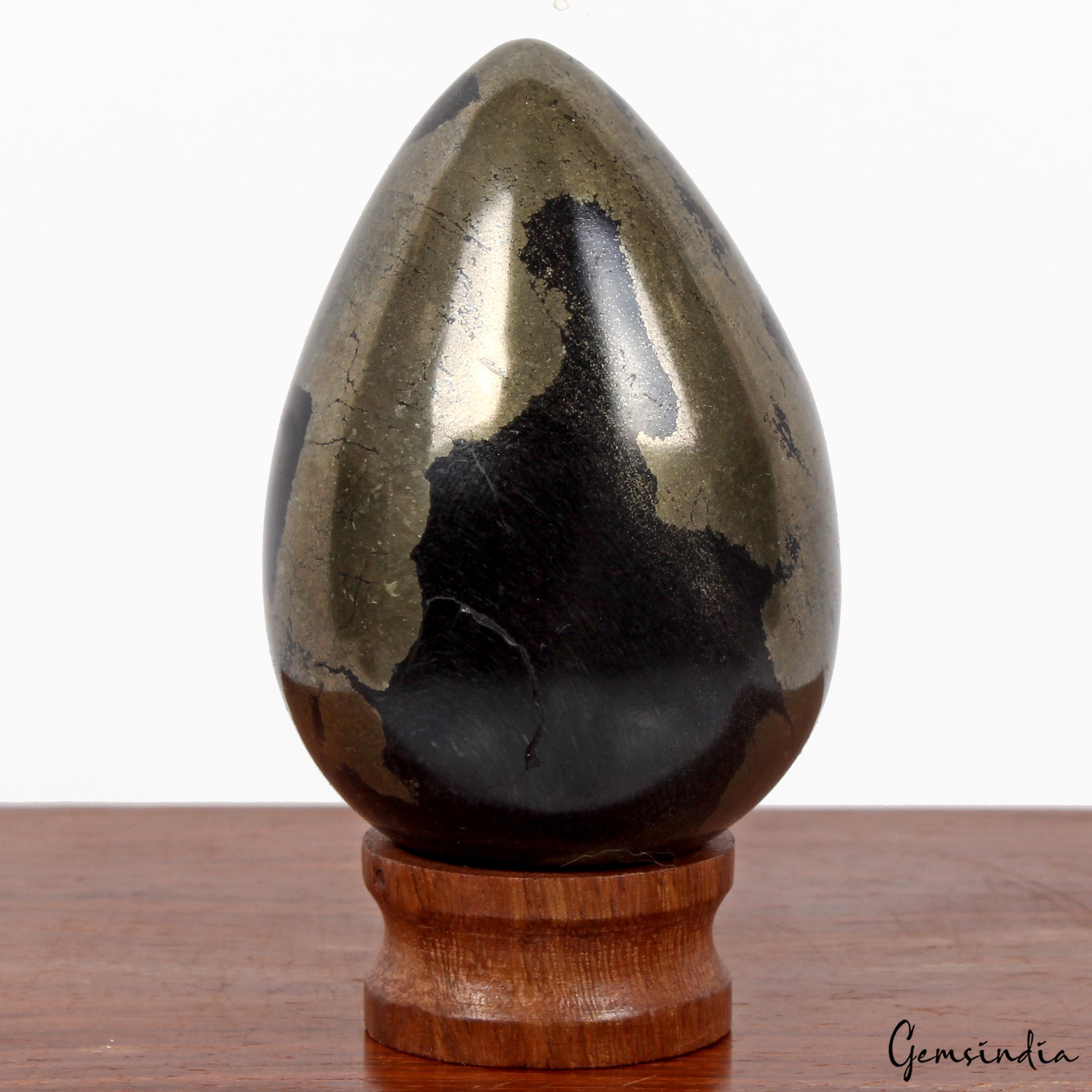 1100 Ct Natural Gold Pyrite Egg Shape Healing Crystal Mineral Gem For Meditation