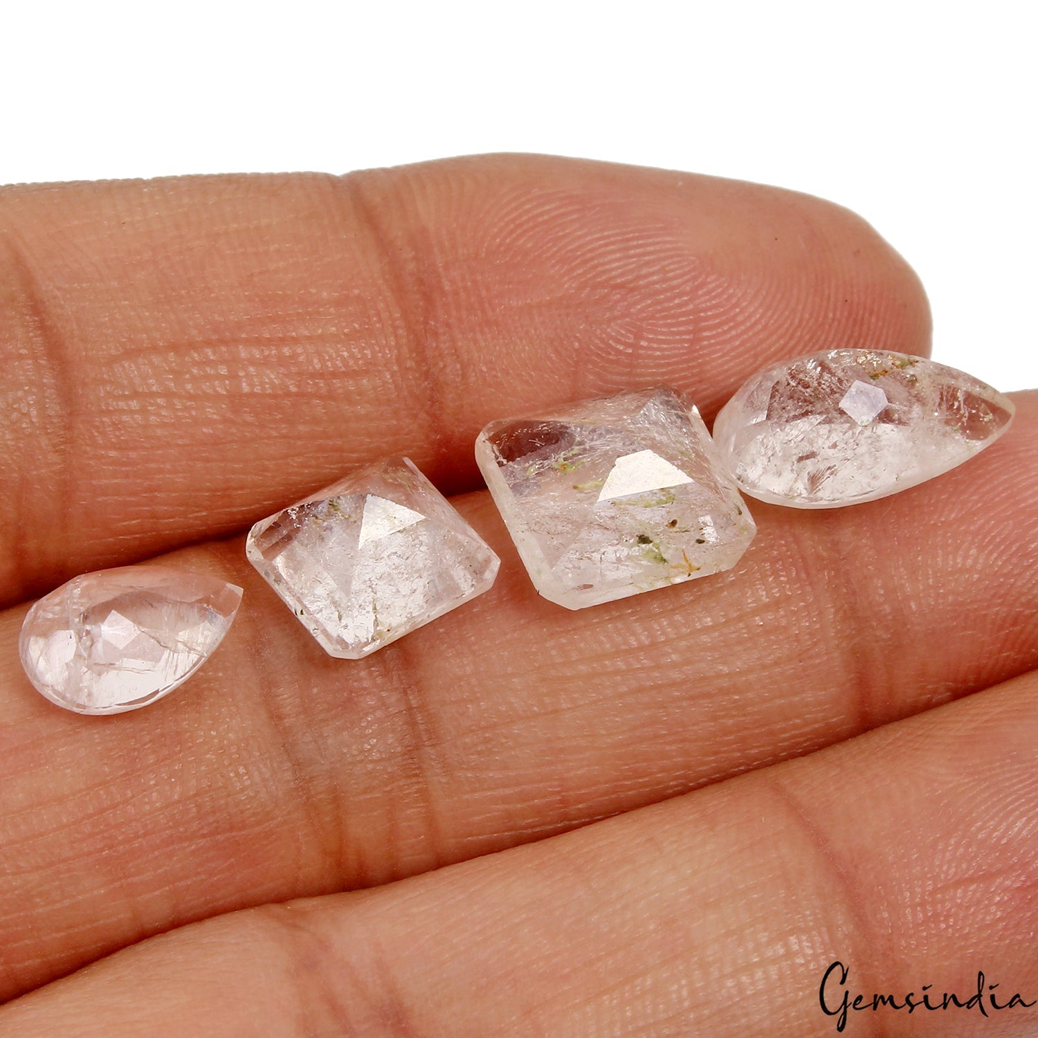 4 Pcs Natural Pink Morganite Mix Cut 8mm-13mm Loose Certified Gemstones~ 15.30Ct