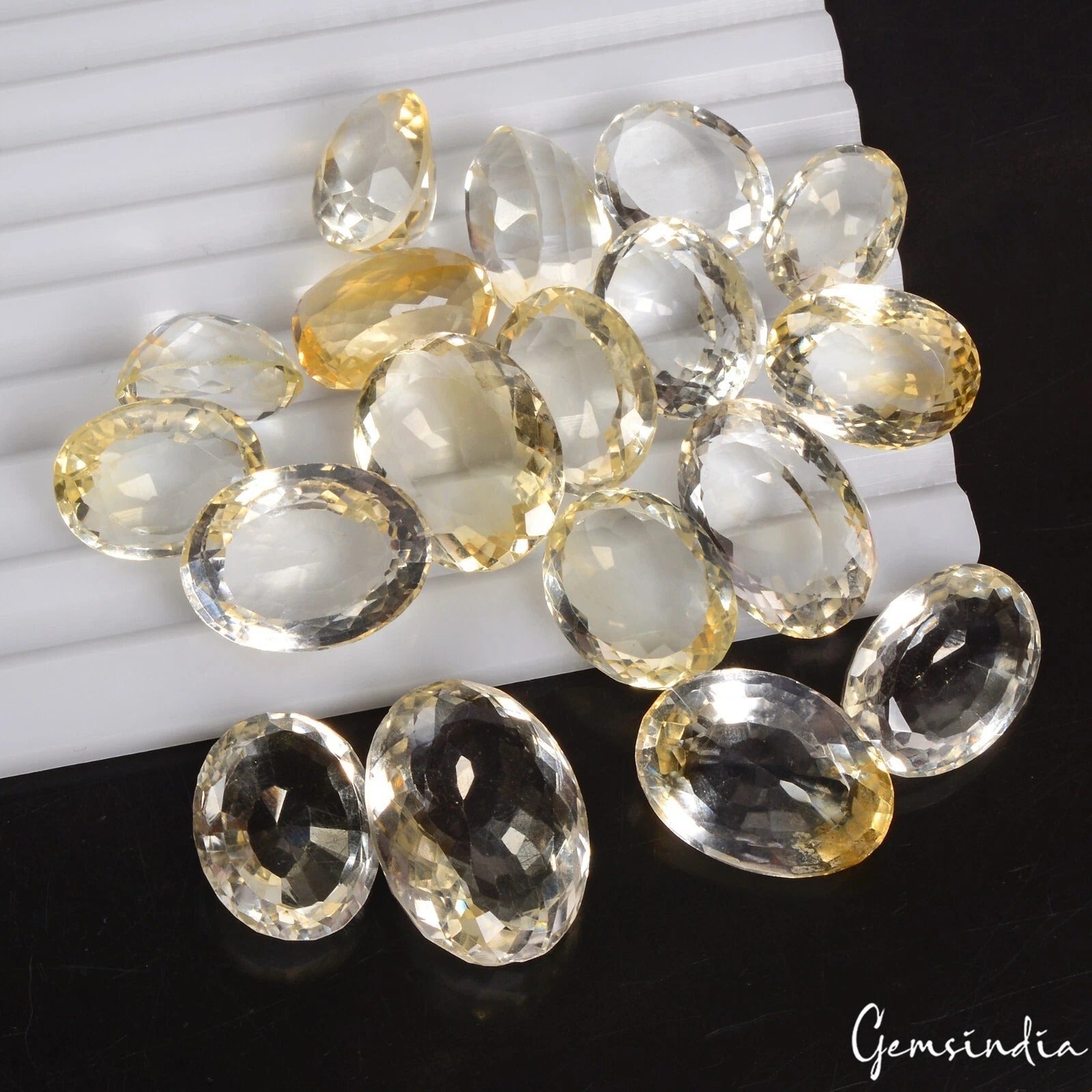 Certified 350 Ct/18 Pcs Natural Brazilian Untreated Citrine Oval Gem For Jewelry