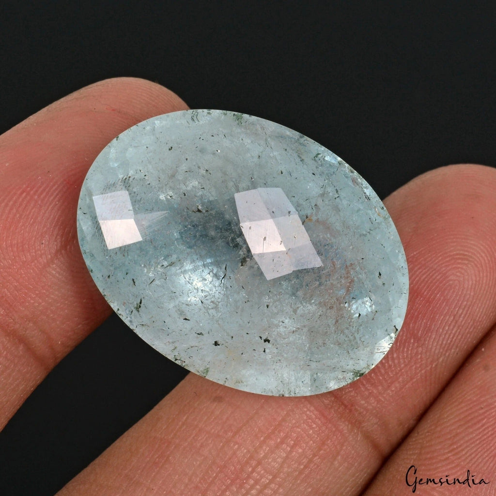 52.85 Ct Natural Aquamarine Huge Oval Checker Cut Loose Gems for Rings & Pendant