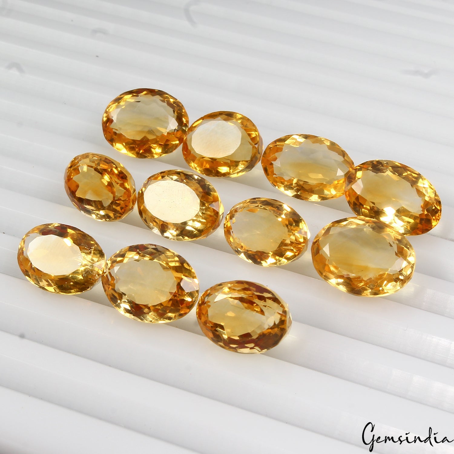 VVS 11 Pc Natural Citrine AAA Quality Oval Cut 12-14mm Loose Untreated Gemstones