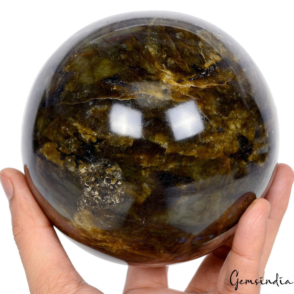 2.6 Kilo Natural Blue Shine Labradorite Crystal Healing Mineral Huge Gem Sphere