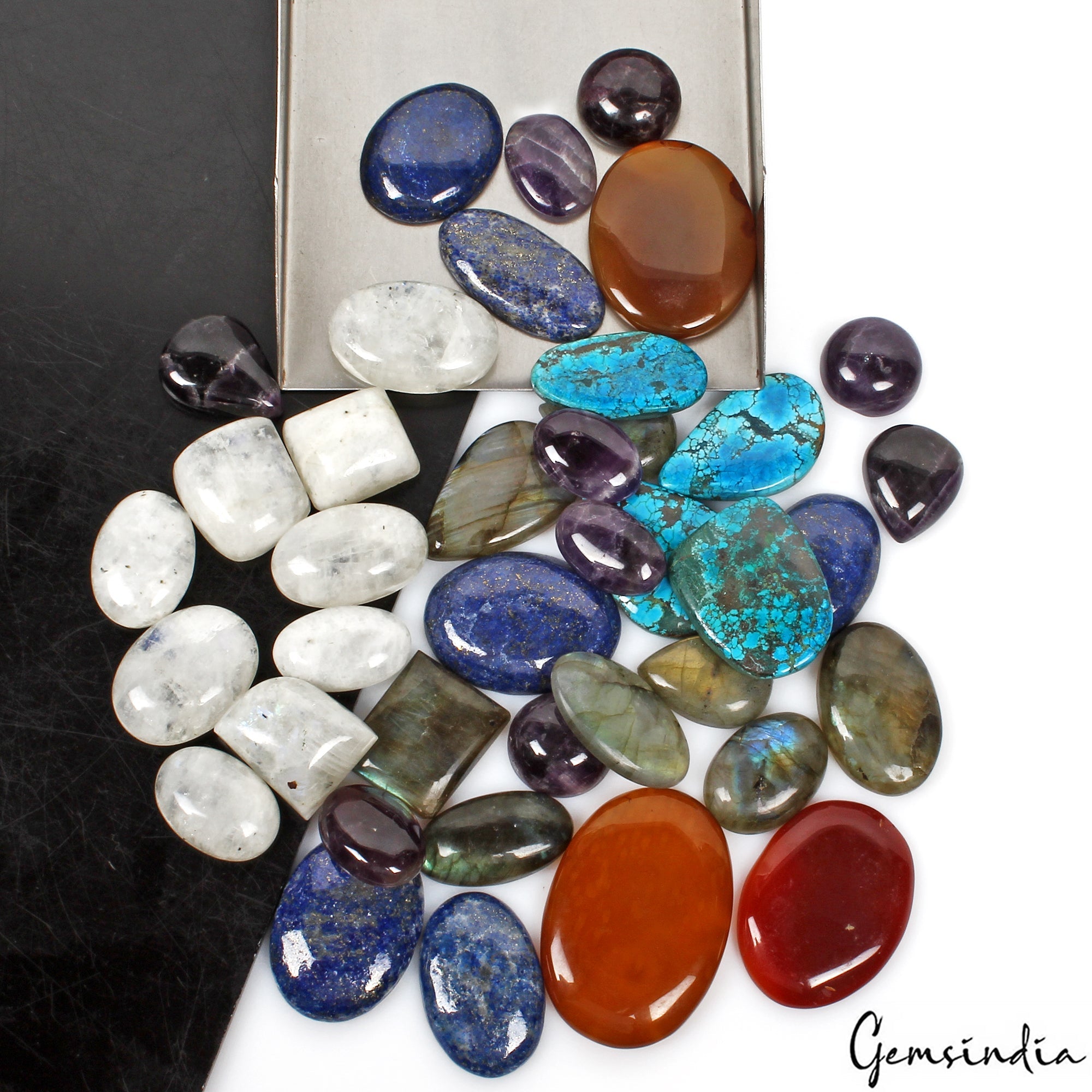1300Ct Natural Multi Gemstones Colorful Mixed Shape Flat Back Wholesale Lot~40Pc