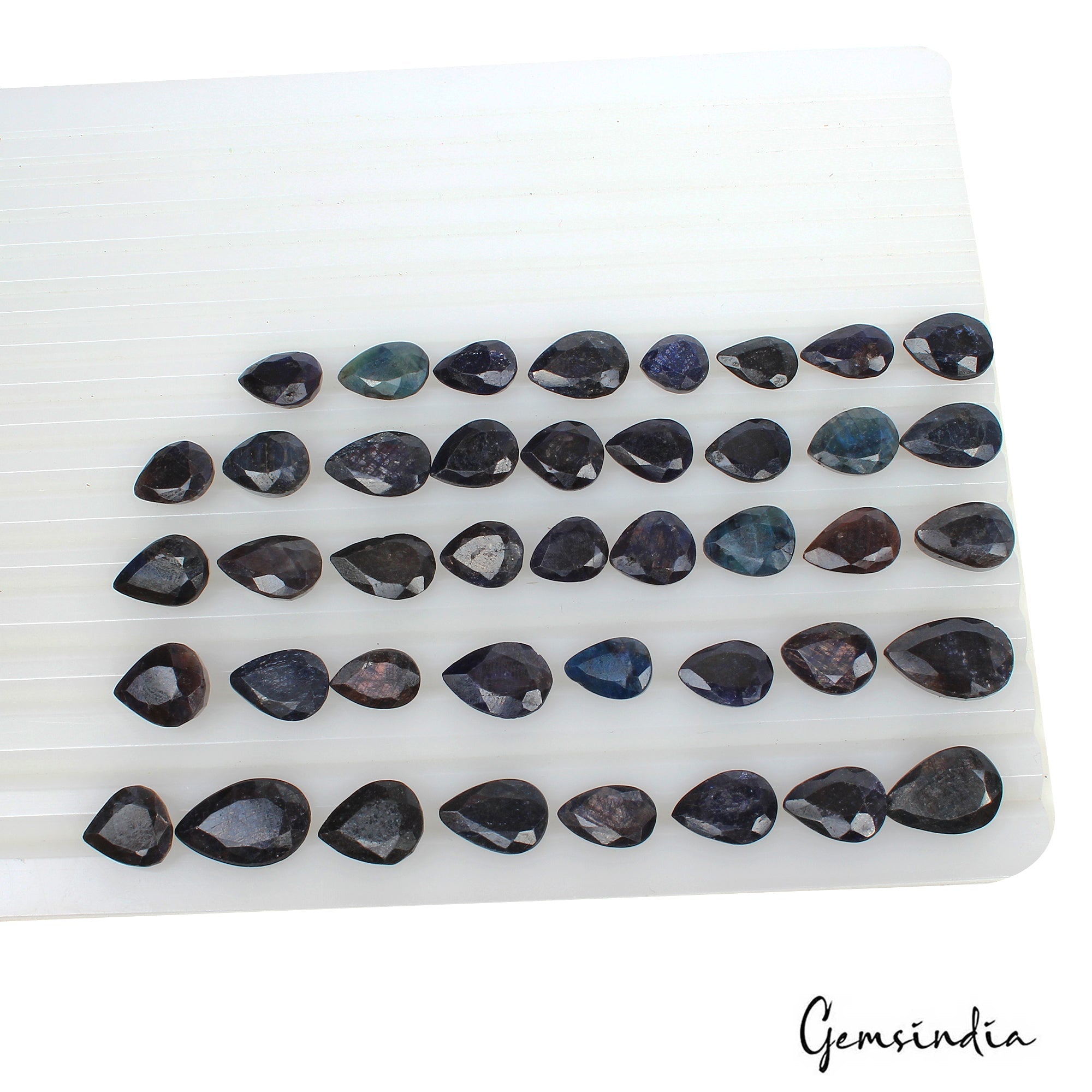 270.00 Ct Natural Blue Sapphire Pear Faceted Loose Gemstone Wholesale Lot 42 Pcs
