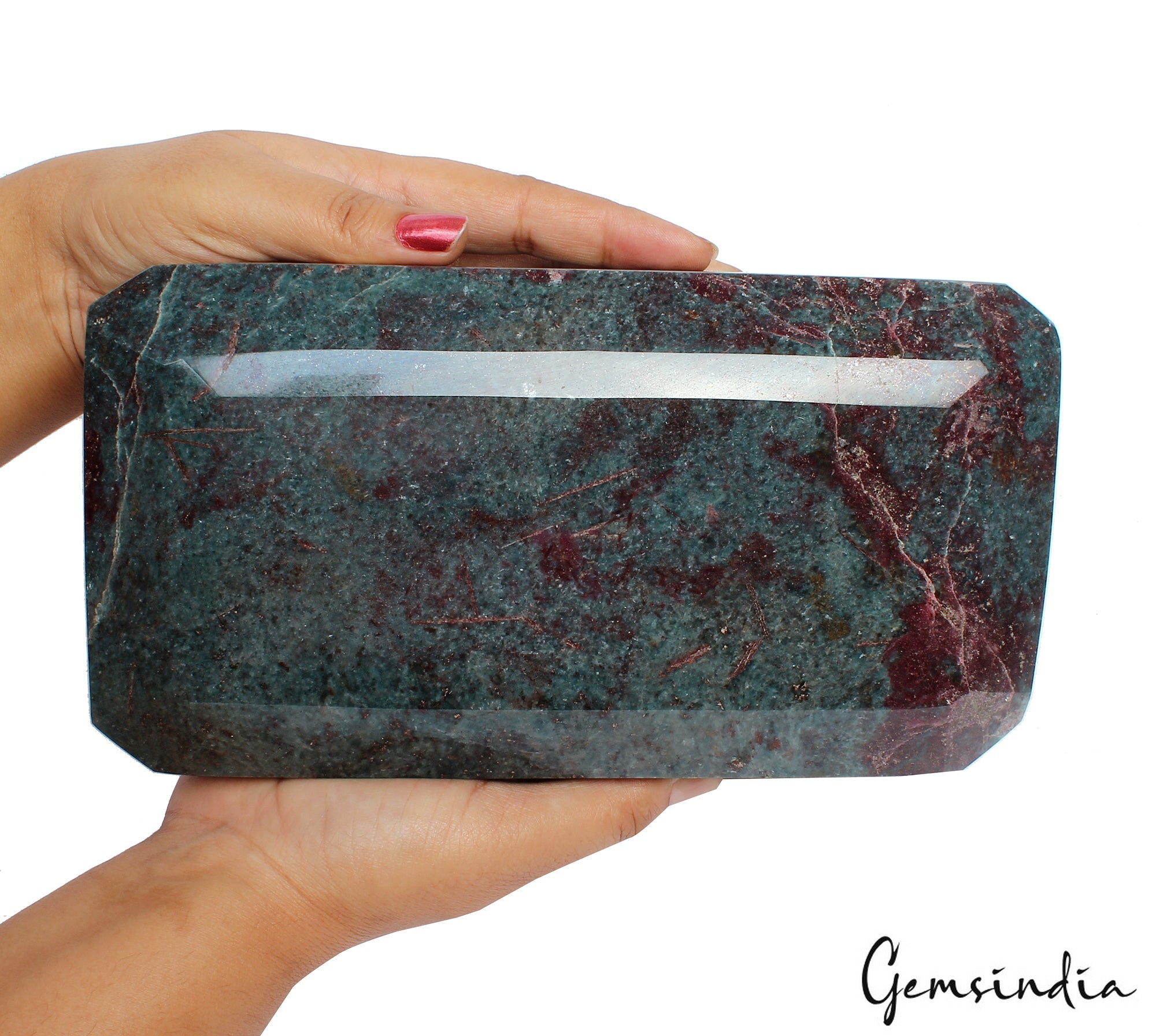 7.6 Kilo Natural Untreated Ruby Kyanite Octagon Cut Large Collectible Gemstone