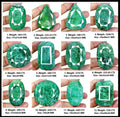 1 Kilo/12 Pcs Natural Brazilian Green Emerald Mixed Cut Wholesale Gemstones Lot