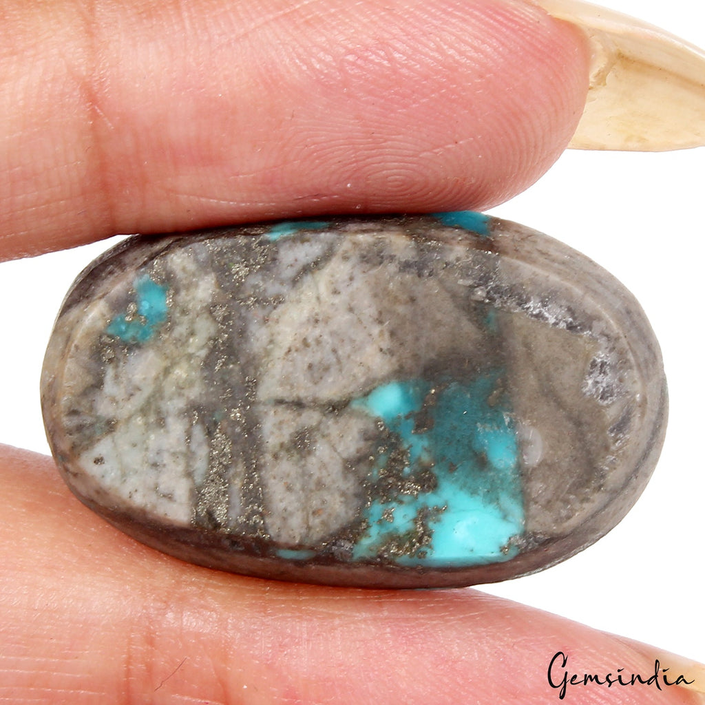34.90 Ct igl&i Certified Persian Turquoise Top Quality Untreated Firoza Gemstone