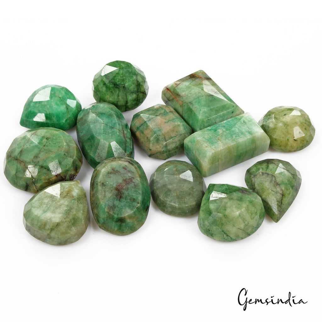 1000 Cts/13 Pcs Natural Brazilian Green Emerald Mix Cut Loose Wholesale Gems Lot