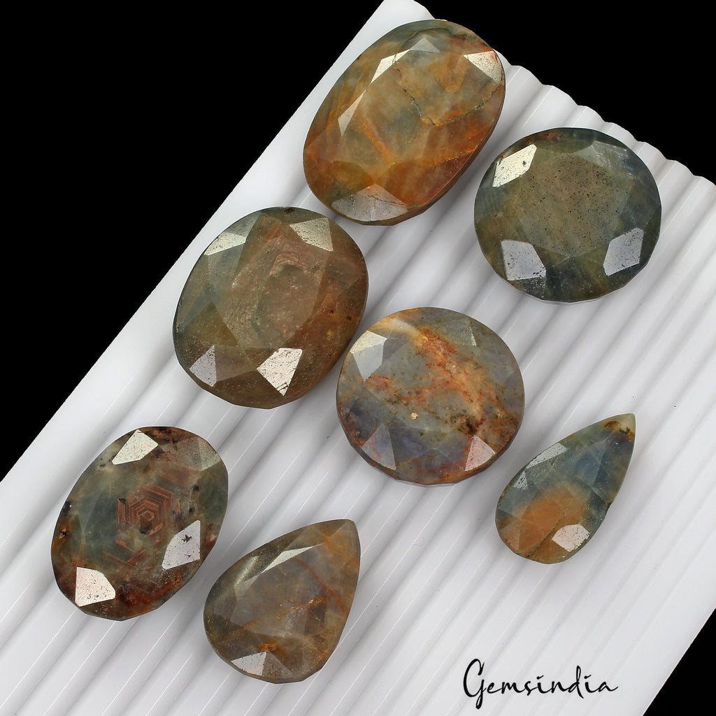 1340 Ct/7 Pcs Natural Untreated Brown Blue Sapphire Mix Cut Loose Wholesale Gems