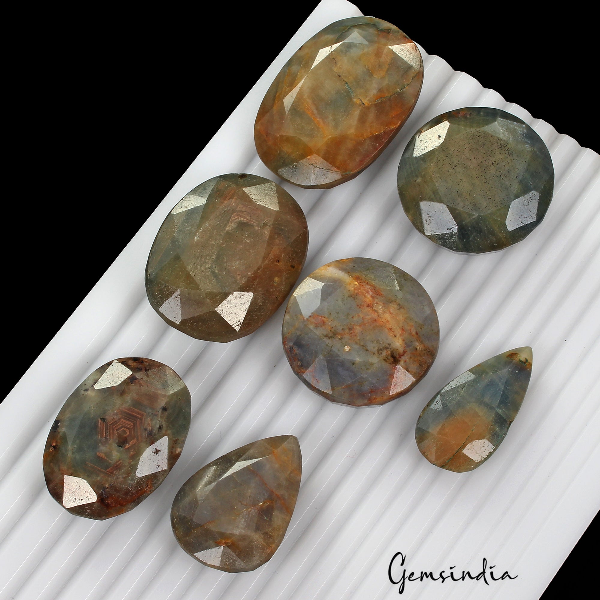 1340 Ct/7 Pcs Natural Untreated Brown Blue Sapphire Mix Cut Loose Wholesale Gems
