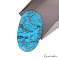 70 Ct Natural Blue Arizona USA Spiderweb Turquoise Oval Cab Gemstone For Pendant