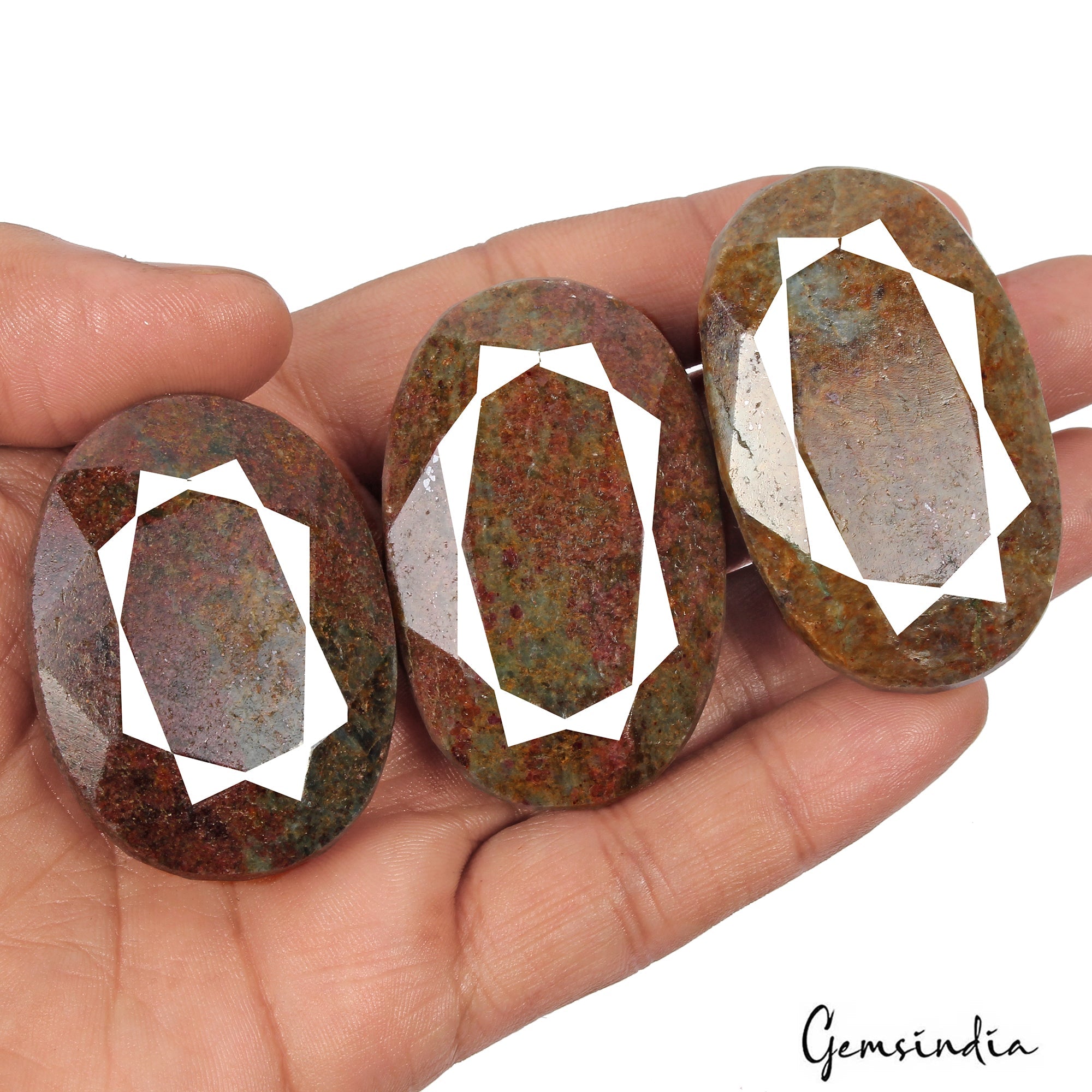1000 Ct Natural Multicolor Ruby Fuchsite Oval Faceted Earth Mined Loose Gems Lot
