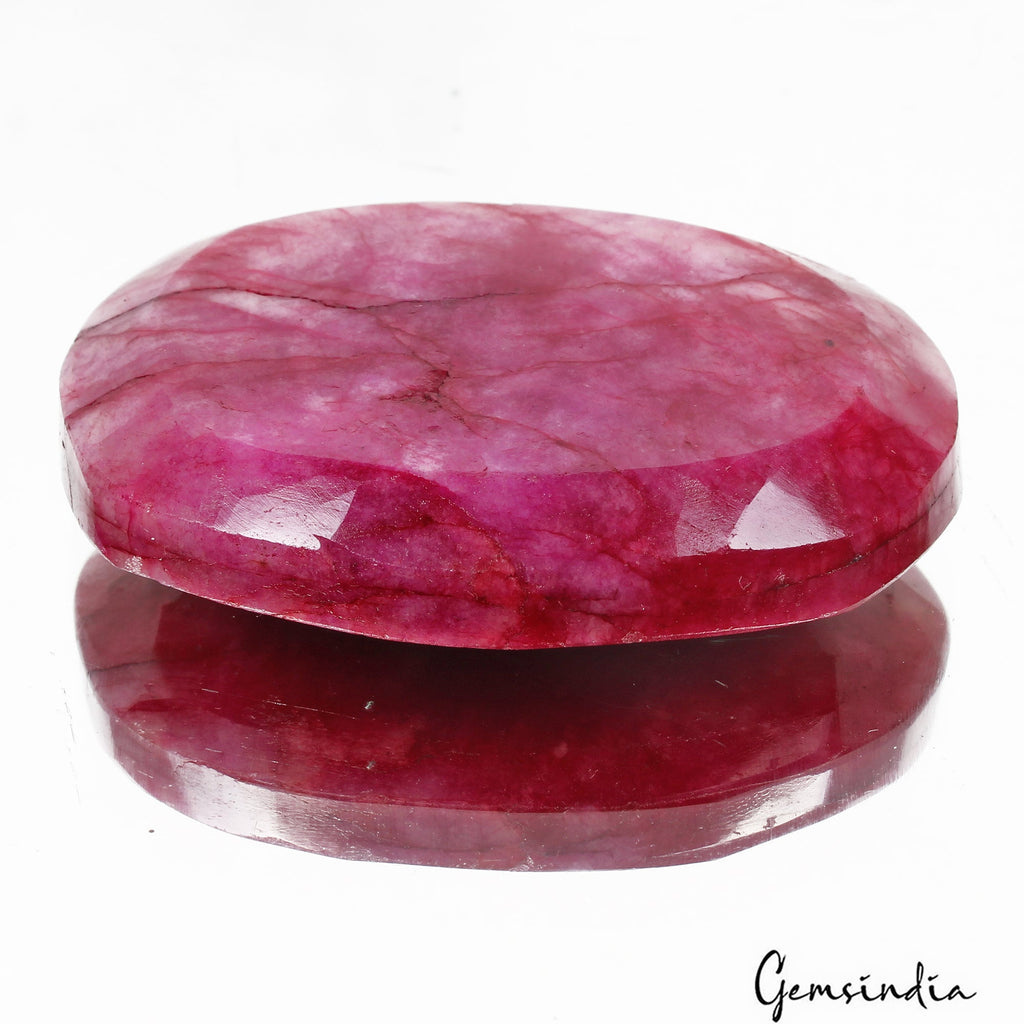 300 Ct Natural Pink Red USA Beryl Bixbite Oval Faceted Loose 57x42X14mm Huge Gem