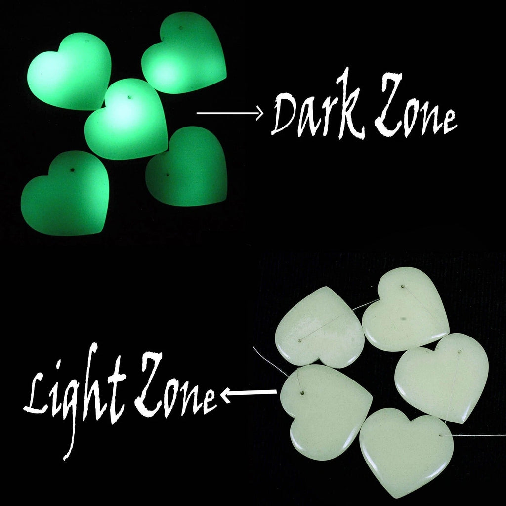 330 Ct Glowing Luminous Heart Beads Night Glow Luminescent Stones DIY Crafts 5Pc