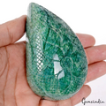 Certified 1785 Ct Natural Brazilian Green Emerald Pear Leaf Design Carving Gem