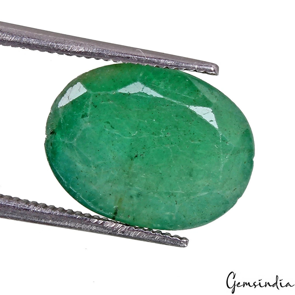 Emerald Loose Gemstone, Untreated, Green — 14x10x7 mm, 6.80 Ct, Zambia
