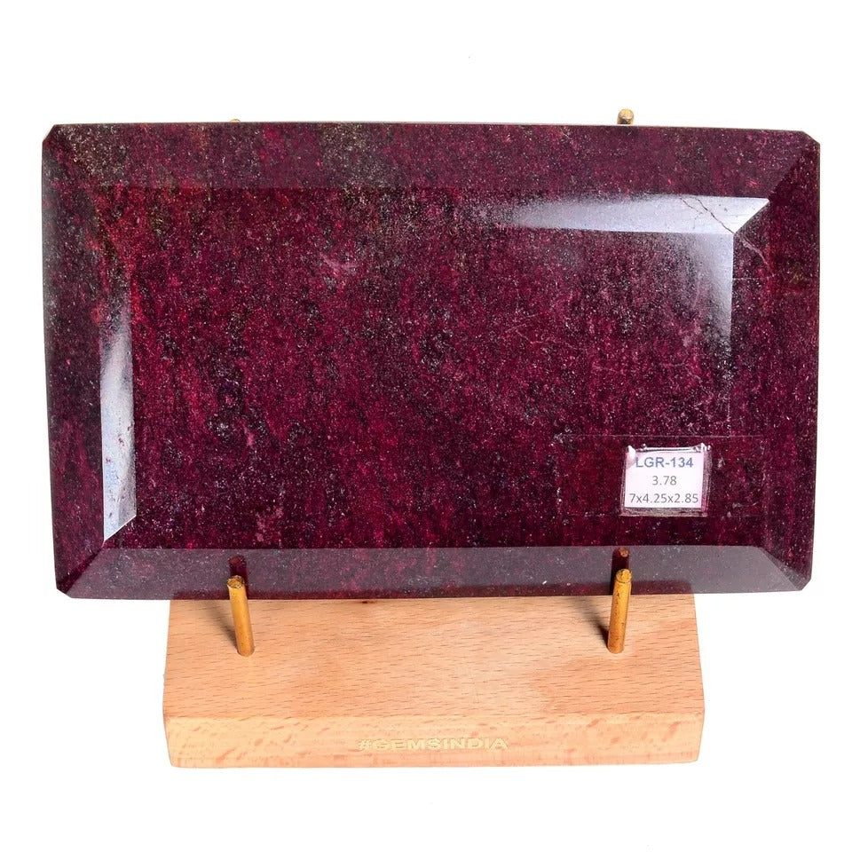 3.7 Kilo Natural Huge Red Ruby 7 in Octagon Cut Earth Mined For Gallery Gemstone