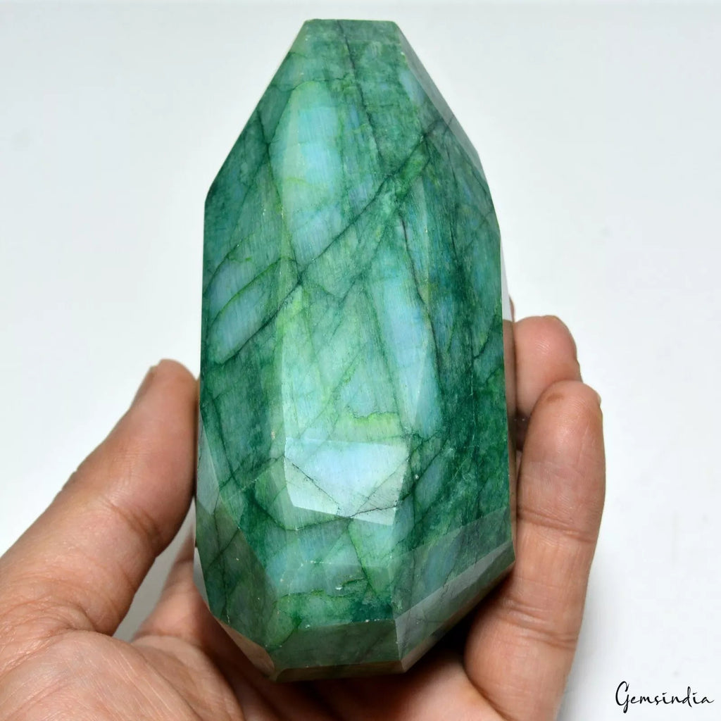 Certified 3250 Ct Natural Green Emerald Huge Earth Mined Pear Faceted Gemstone