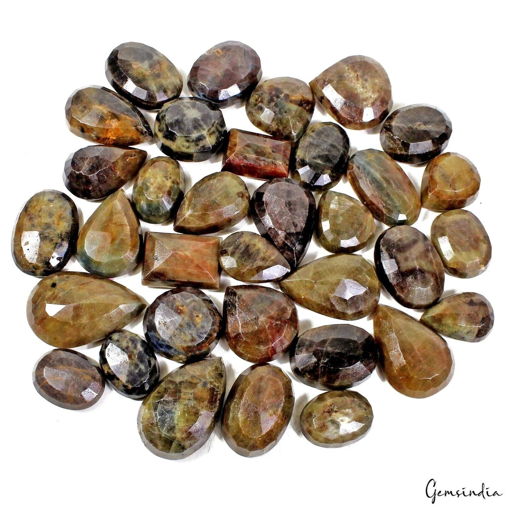 5000 Ct/34 Pcs Natural Untreated Brown Black Sapphire Mix Cut Wholesale Gems Lot