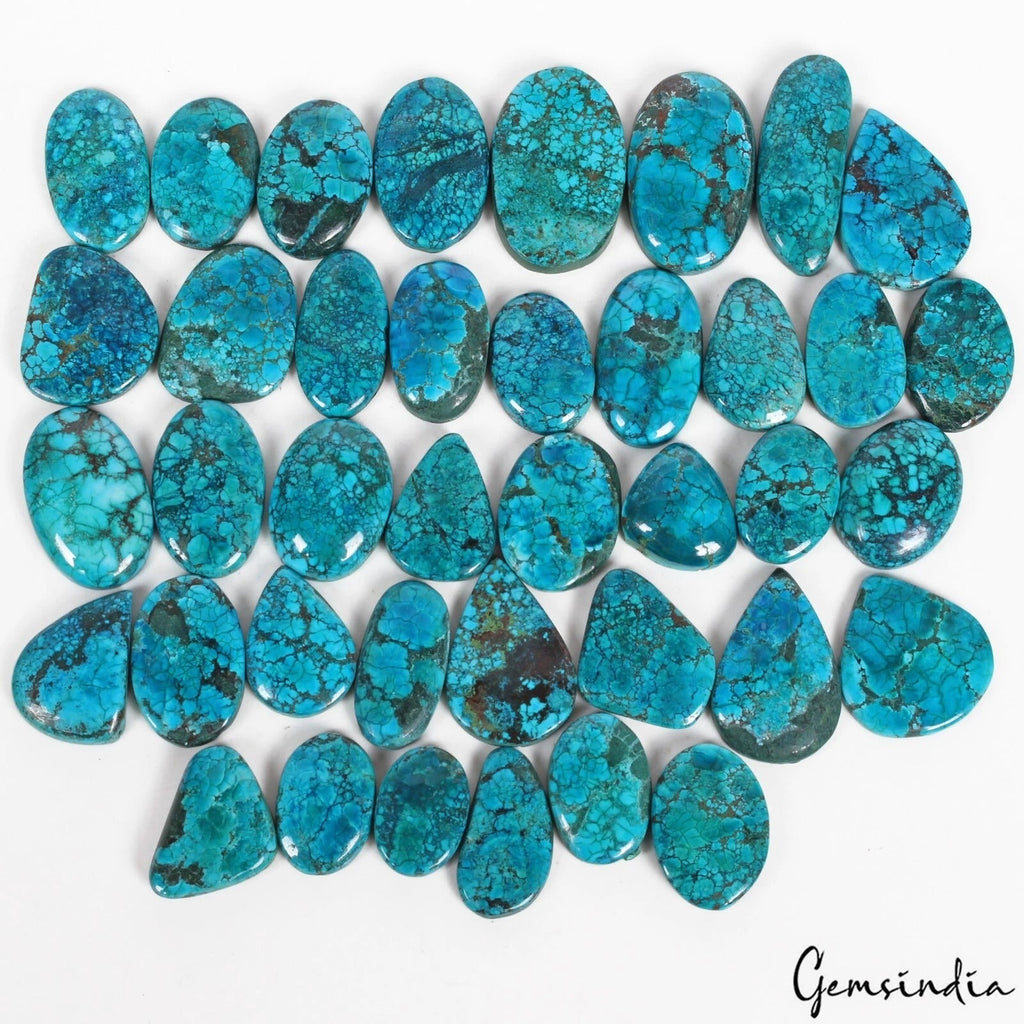 930 Ct/39 Pcs Natural Blue Green Arizona Spider Web Turquoise Mix Cab Loose Gems