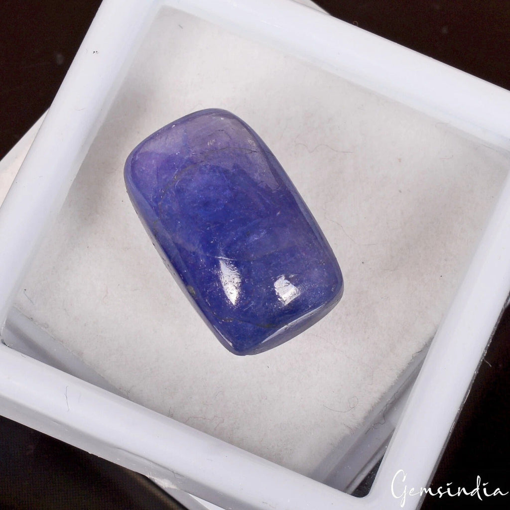 Certified 25.30 Cts Natural Untreated Blue Tanzanite Cushion Loose Gem For Ring