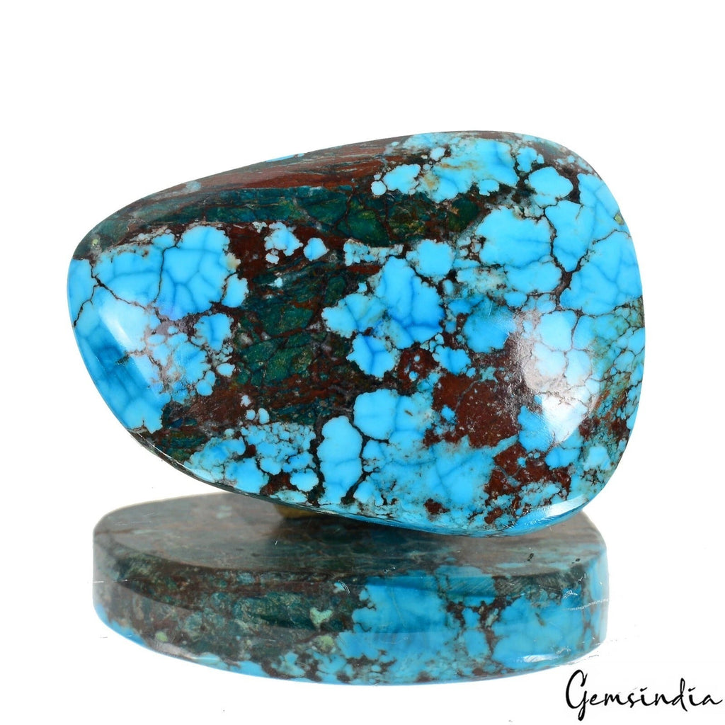72.30 Cts Natural USA Spiderweb Blue Turquoise Fancy Cab Loose Gem For Pendant