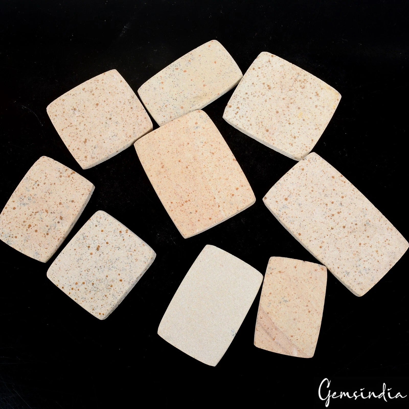 540 Cts/9 Pcs Natural Untreated Psilomelane Dendrite Cushion Cab Loose Gems Lot