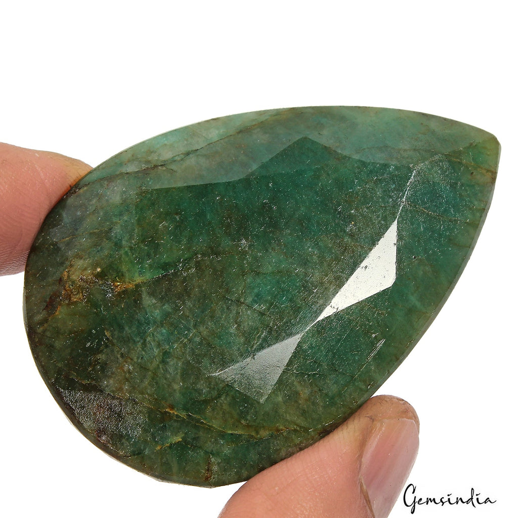 400 Ct Natural Green Emerald Pear Faceted Earth Mined Loose Gems From Brazil