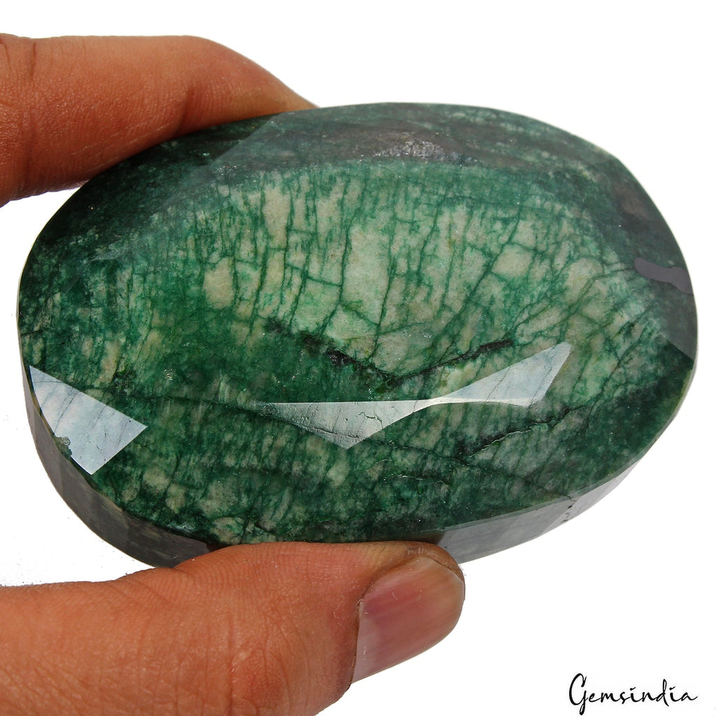 1300 Ct Natural Green Emerald Oval Cut Faceted Earth Mined Gems From Colombia