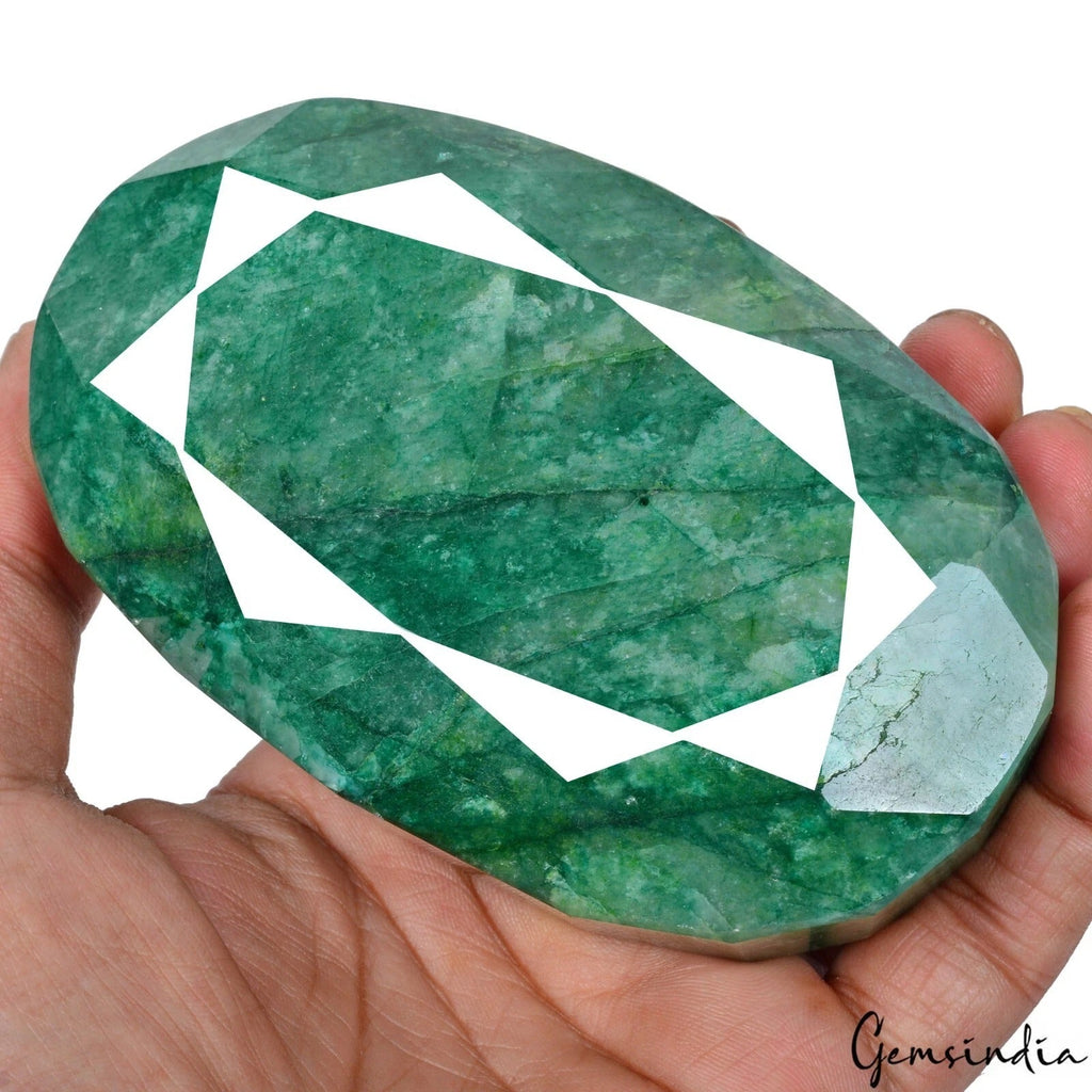 3130 Cts Natural Brazilian Green Emerald Oval Faceted Museum Size Huge Gemstone