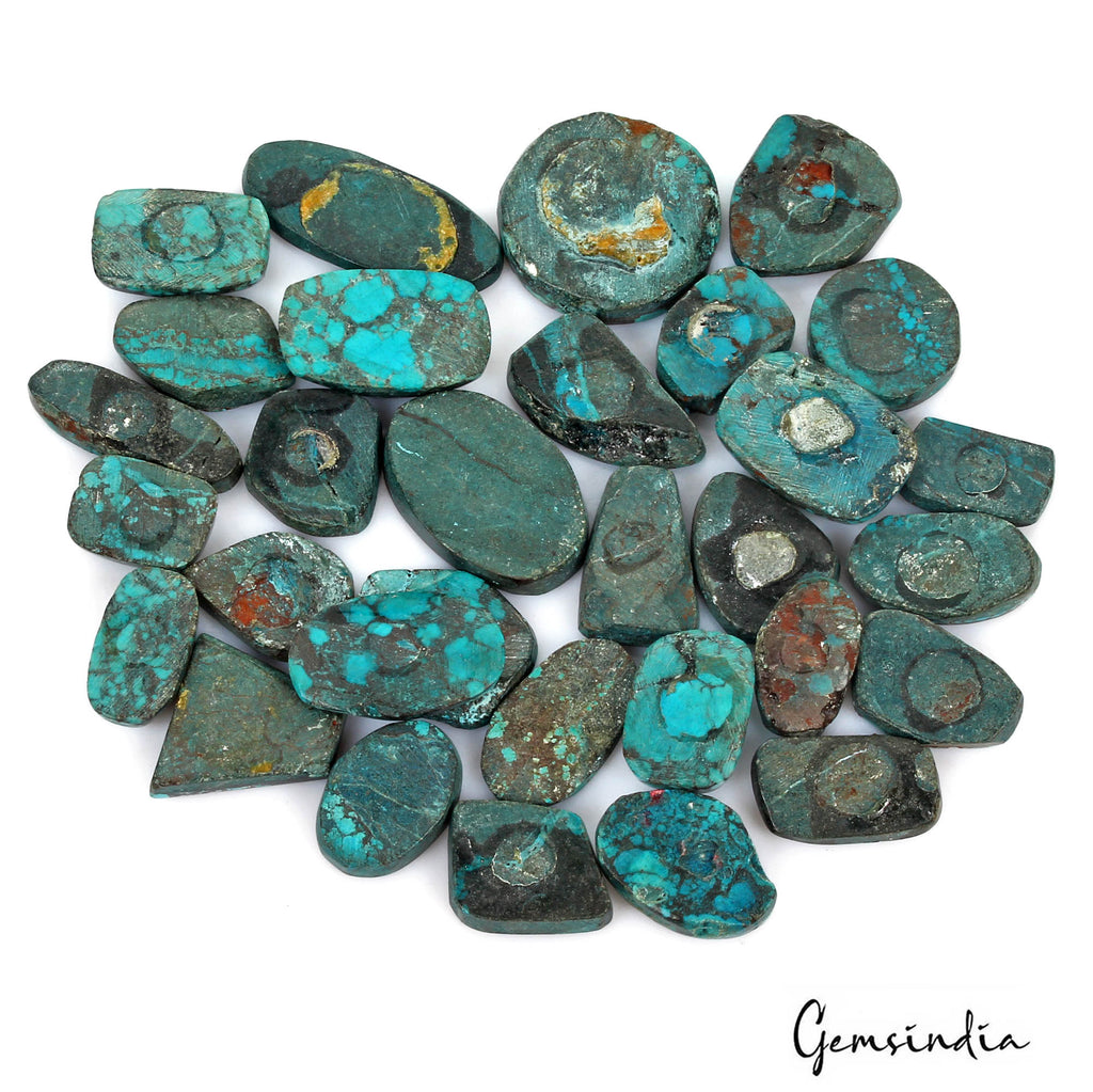 540 Ct/31 Pcs Natural Blue Green Spiderweb USA Turquoise Mix Cab Loose Gems Lot