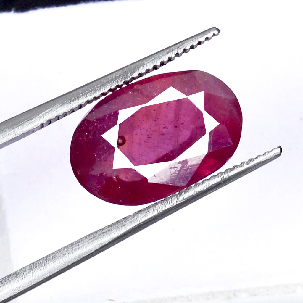 6.80 Cts Natural Mozambique Ruby 12x8mm Oval Cut Sparkling Red Certified Gem