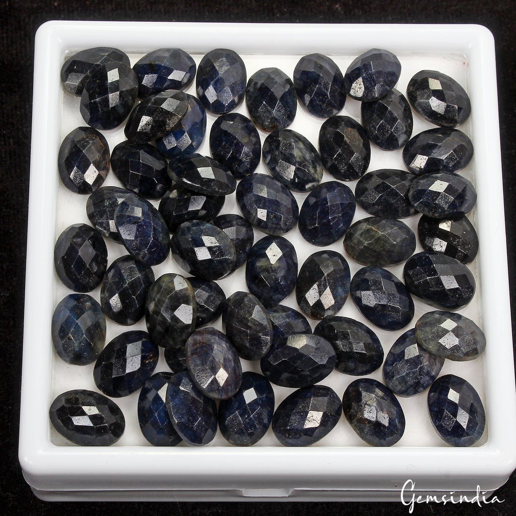 325 Ct Natural Blue Sapphire 14x10mm Oval Checker Cut Calibrated Loose Gemstones