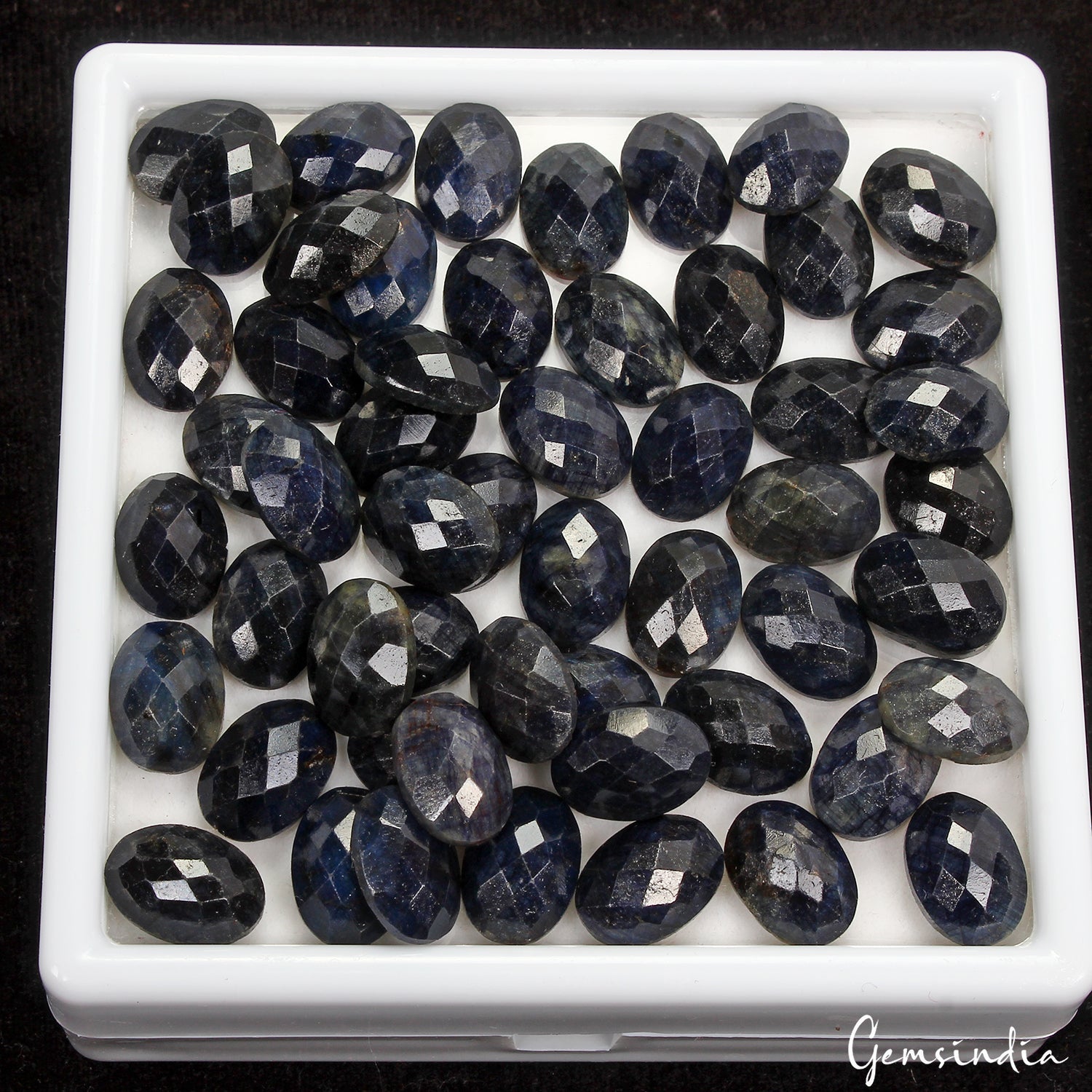 325 Ct Natural Blue Sapphire 14x10mm Oval Checker Cut Calibrated Loose Gemstones