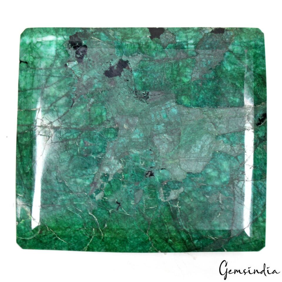 Emerald Loose Gemstone, Color Enhanced, Green — 6.1x5.5x2.3 Inch, 11150 Ct (2.23 Kg), Brazil