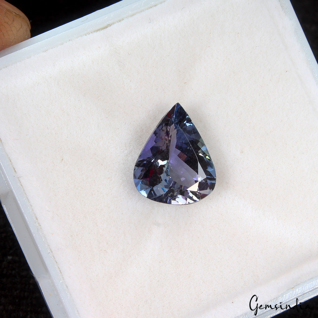 Tanzanite Loose Gemstone, Pear Cut, Untreated — 12x9x5 mm, 3.35 Ct, Tanzania