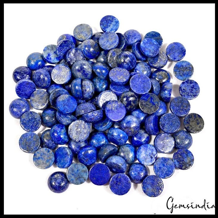 Lapis Lazuli Lot, Cabochon, Round Cabochon — 100 Pieces, 10mm, 470 Ct, Afghanistan
