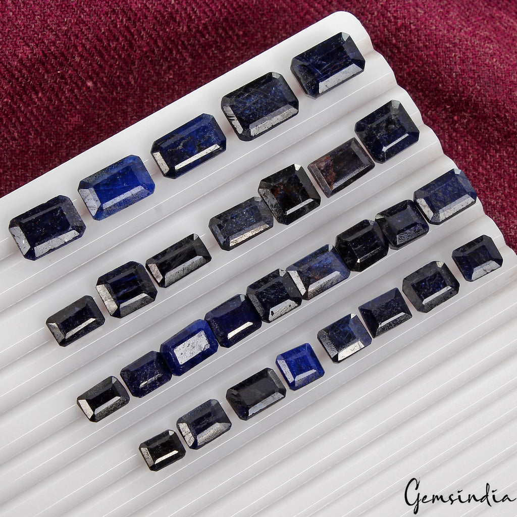29 Pcs Natural Blue Sapphire Octagon Cut Loose 9-14mm Certified Gemstones~185 Ct