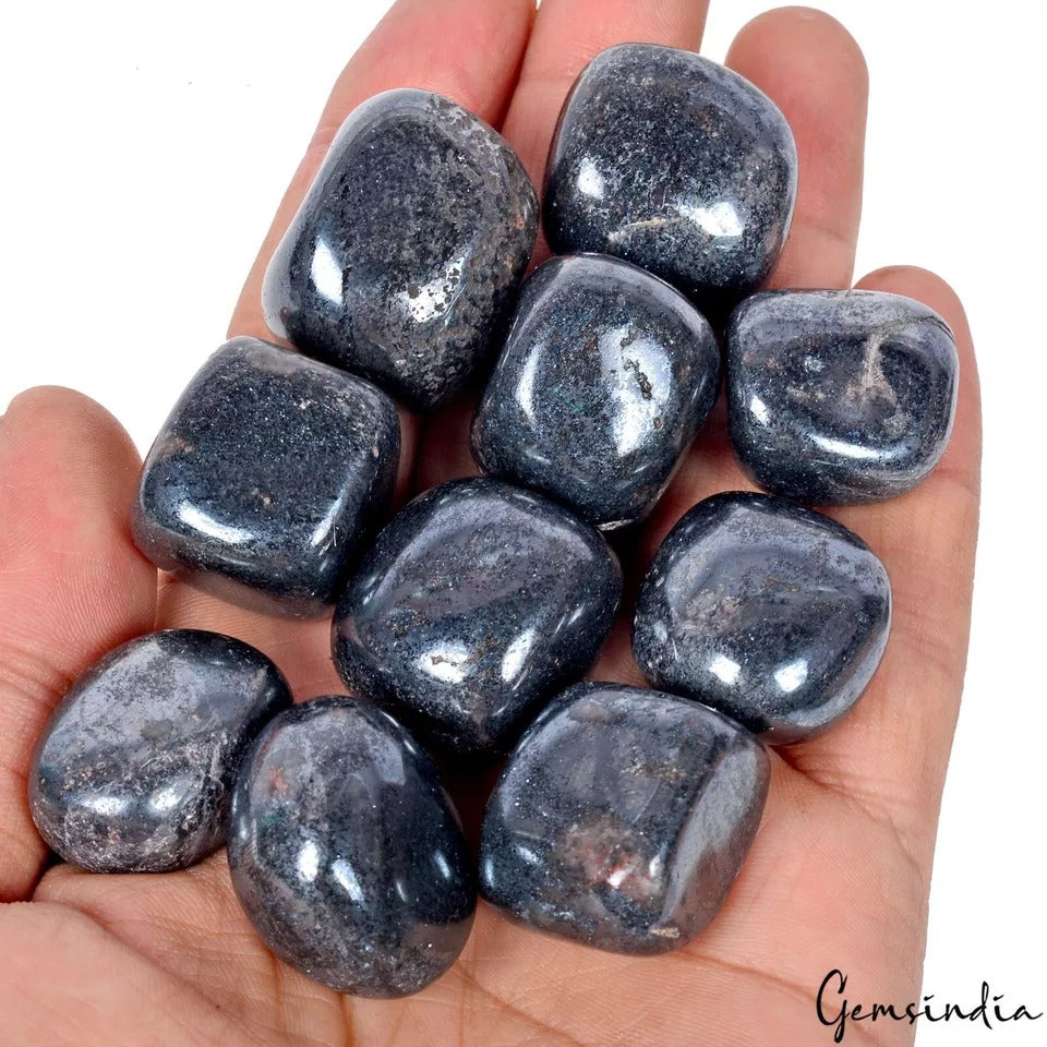 1500 Cts/10 Pcs Natural Untreated Gray Gun Metal Tumbled Cab Loose Wholesale Gem