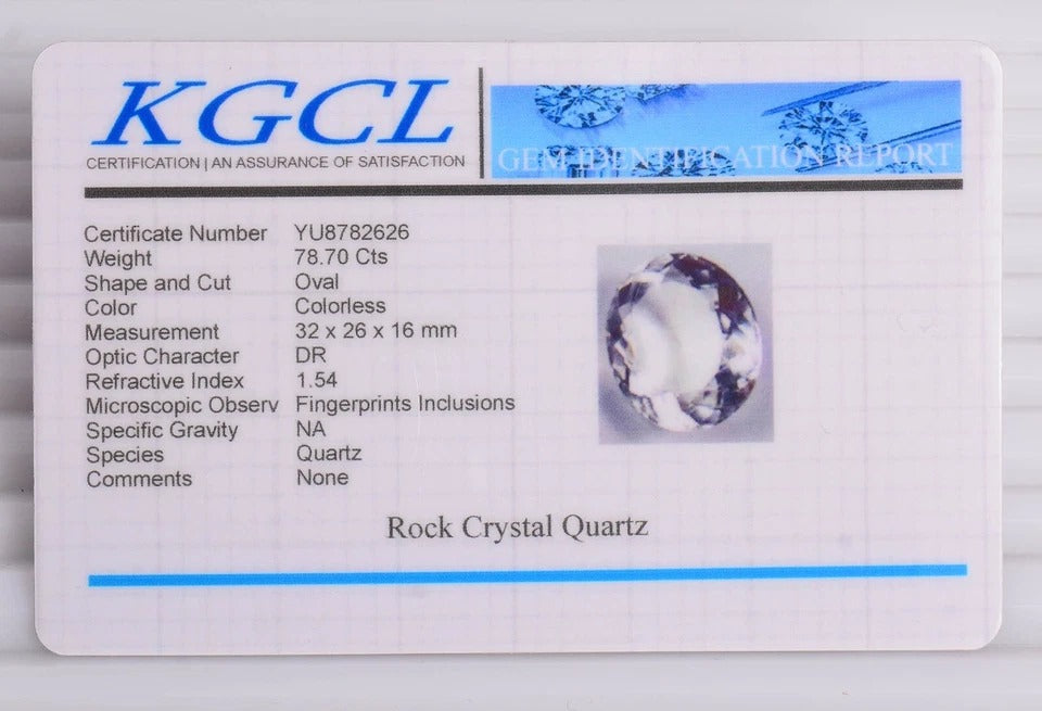Certified 78.70 Cts Natural Unheated White Quartz Oval Cut Loose Gem For Pendant