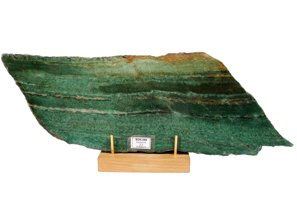 Huge 3.3kg Green Aventurine Slab 16.8"Gallery Grade Polished Specimen back Rough