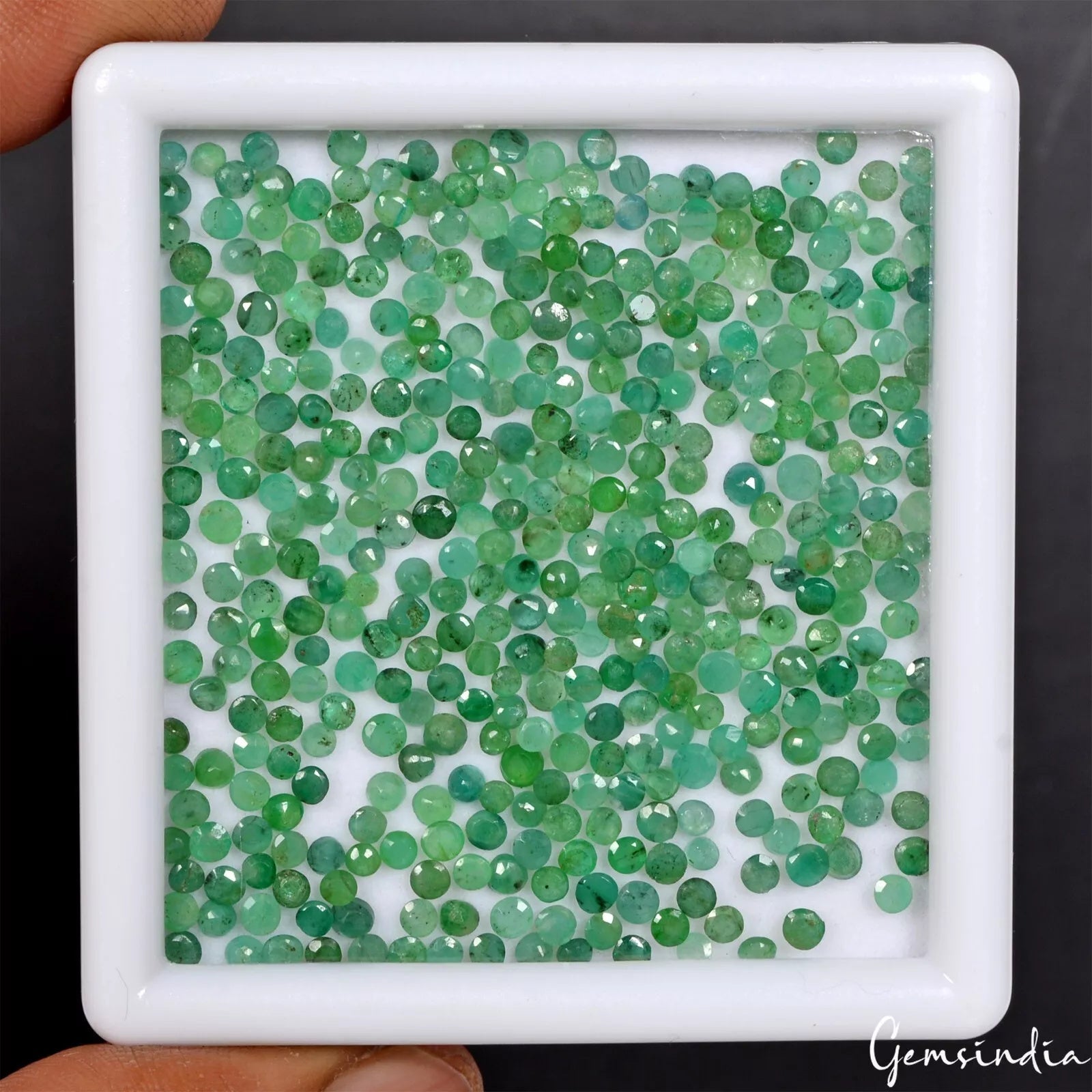 32.20 Ct Natural Green Round Emerald Colombian Untreated 2-2.5mm Gemstones~400pc