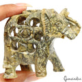 680 Carat Soapstone Trunk Up Elephant Statue Animal~ Baby inside Tummy Sculpture